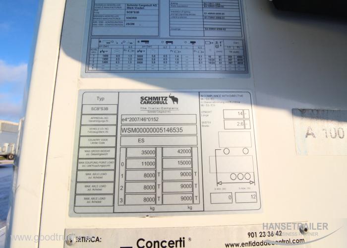 2015 Puoliperävaunu Kylmäkone Schmitz SKO 24 FP60 Стена 7cm