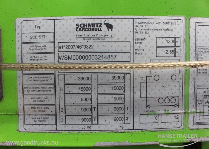 2015 Puoliperävaunu Pressukapelli Schmitz SCS 24 Multilock XL