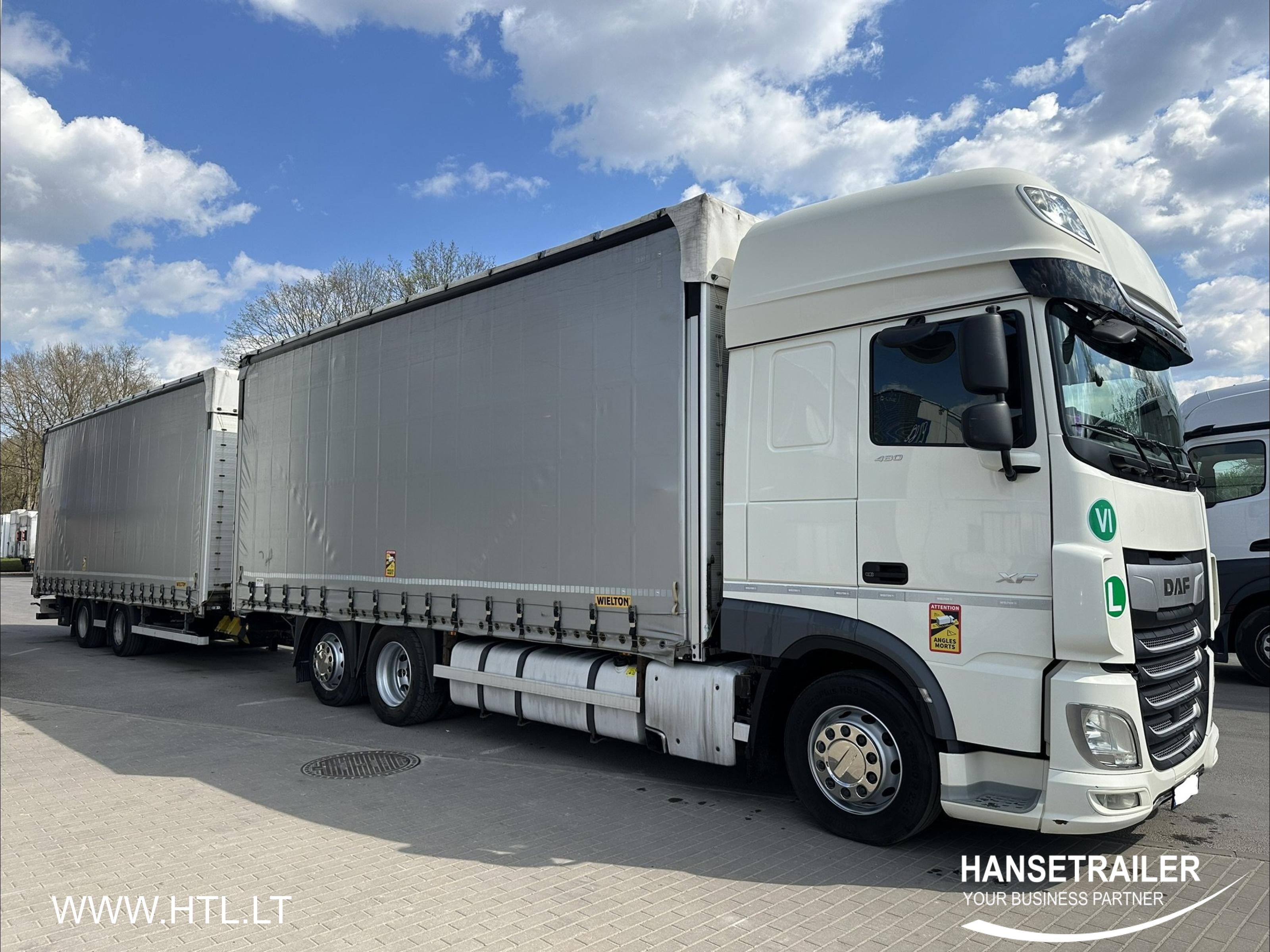 2018 Autolastzug Sattelcurtainsider DAF XF 480 FAR Arriving Atvyksta