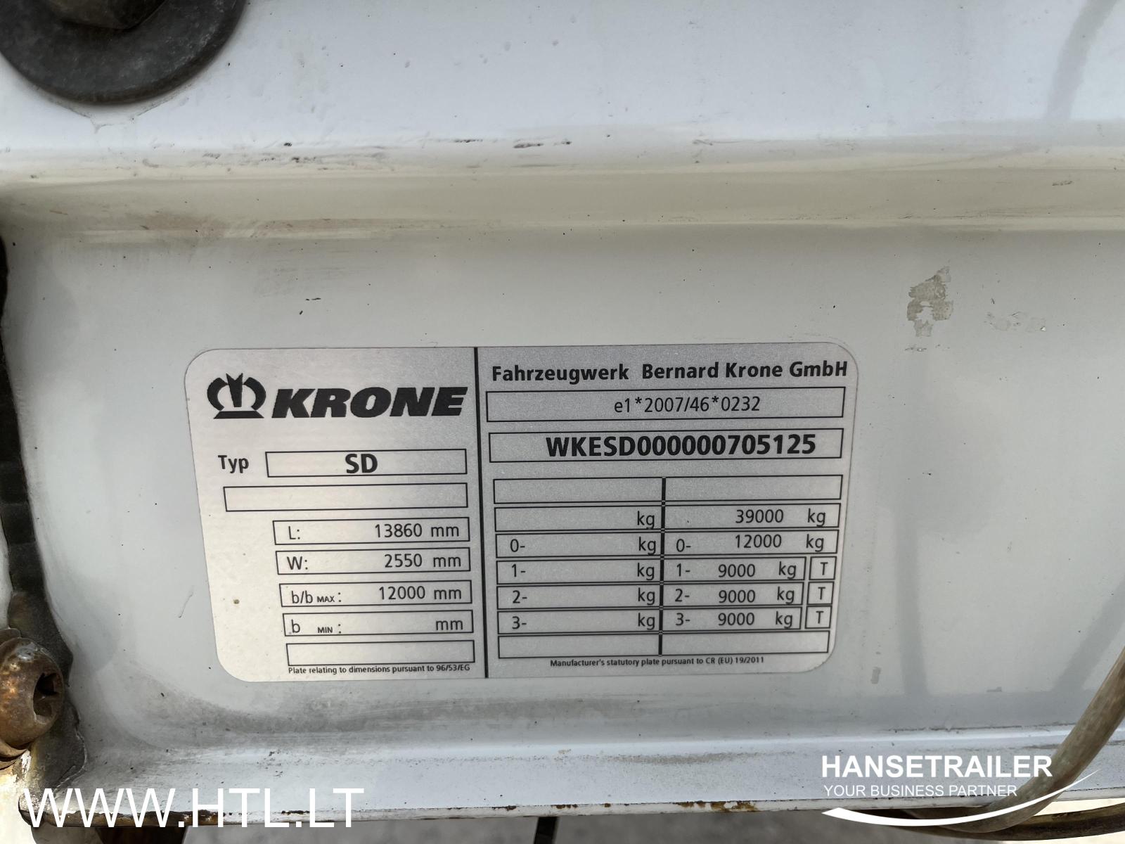 2016 Semitrailer Curtainsider Krone SDP Mega Low Deck